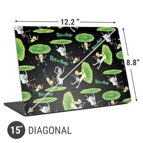 Adult Swim Rick and Morty Portal Pattern Universal Laptop 15in (12.2 x 8.8in) Skin